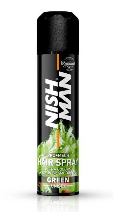 NishMan Ultra Colors Green - Spray de par colorat verde 150ml